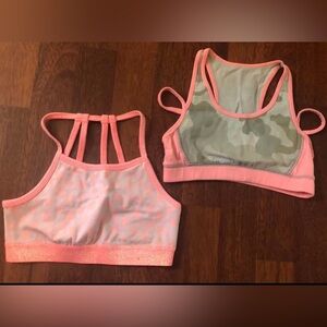 Pre-Teen Pink and Camouflage Sports Bras